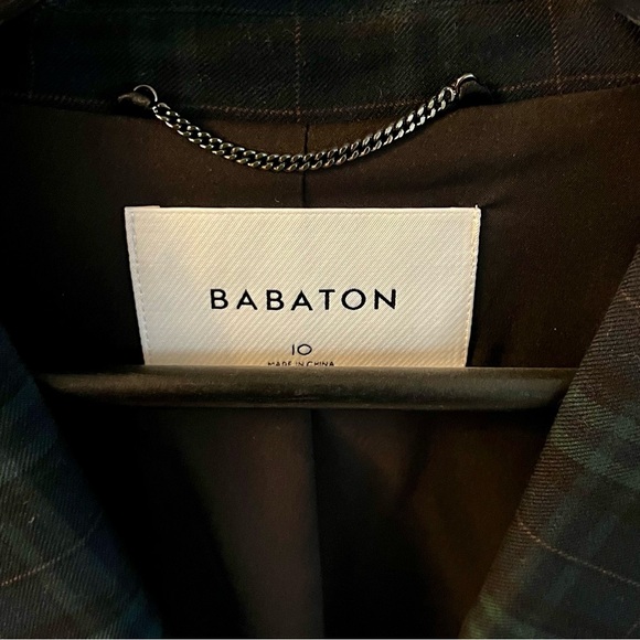 Aritzia Babaton Samuel Blazer - Navy Blue/Green Plaid - Picture 4 of 10